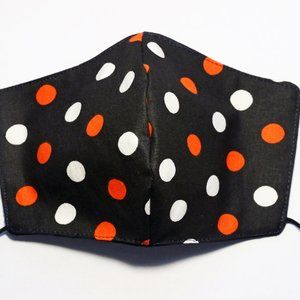Handmade Black Red White Polka Dot Face Mask